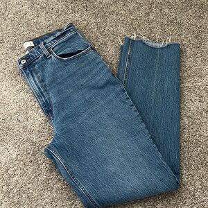 Abercrombie Curve Love Ultra High Rise 90s Straight Jean Raw Hem 31 Long